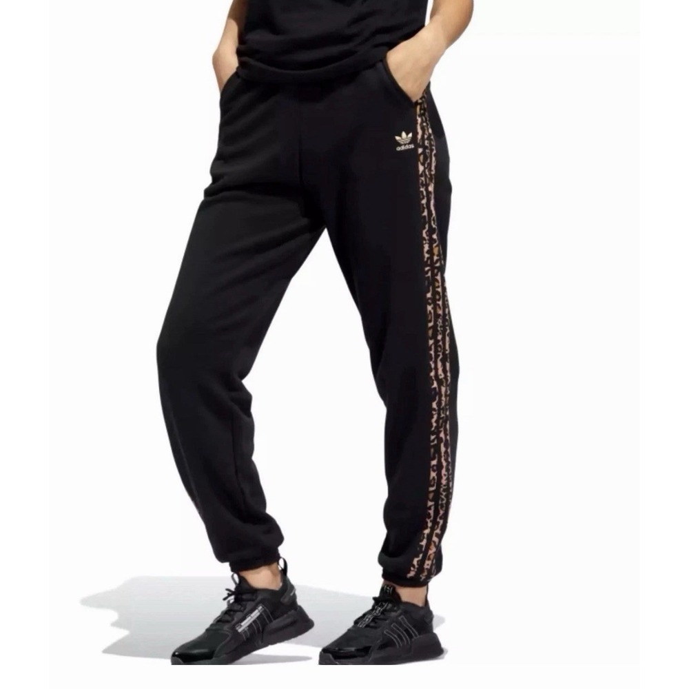 Adidas 3 Stripes Animal Cheetah Print Joggers Track Pants HY8691 Women's XS New